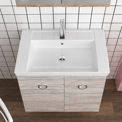 Orabella Vanity 65 Long Floor-Standing Bathroom Vanity - Laminate 719 / Chrome handles