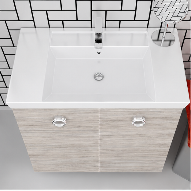 Orabella Vanity 80 Long Floor-Standing Bathroom Vanity - Laminate 719 / Chrome handles