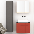 Orabella Solid Surface70 - Finish 165 / Black countertop / Two Doors / Chrome handles