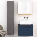 Orabella Solid Surface70 - Finish 167 / Black countertop / Two Doors / Black handles