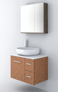Orabella Solid Surface70 - Finish 270 / White countertop / Two Drawers / Chrome handles