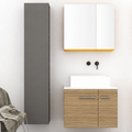 Orabella Solid Surface70 - Finish 390 / White countertop / Two Doors / Chrome handles