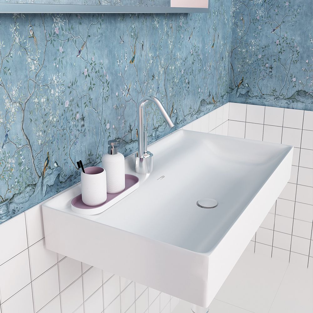 Tecla Touch Wall Hung/Unit Mounted Washbasin - 101X46X12.5 cm