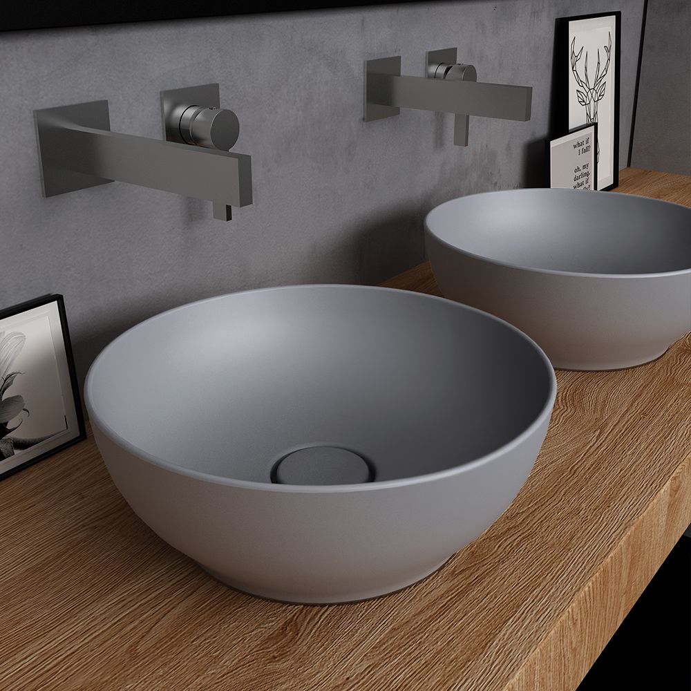 Olympia Trend Round 02 Countertop Basin - Gray matt