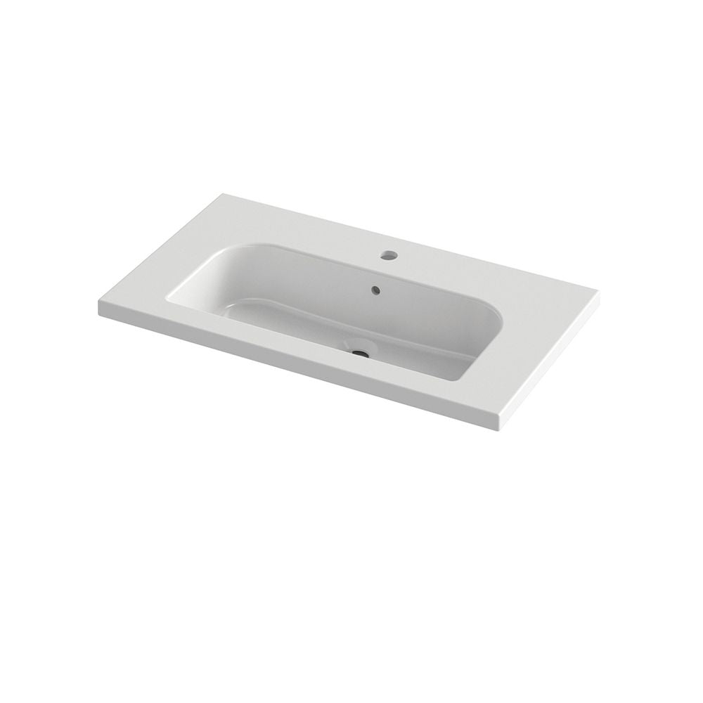 Tecla Mood Wall Hung/Unit Mounted Washbasin - 80X45X3.5 cm