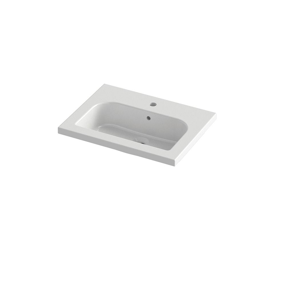 Tecla Mood Wall Hung/Unit Mounted Washbasin - 60X45X3.5 cm