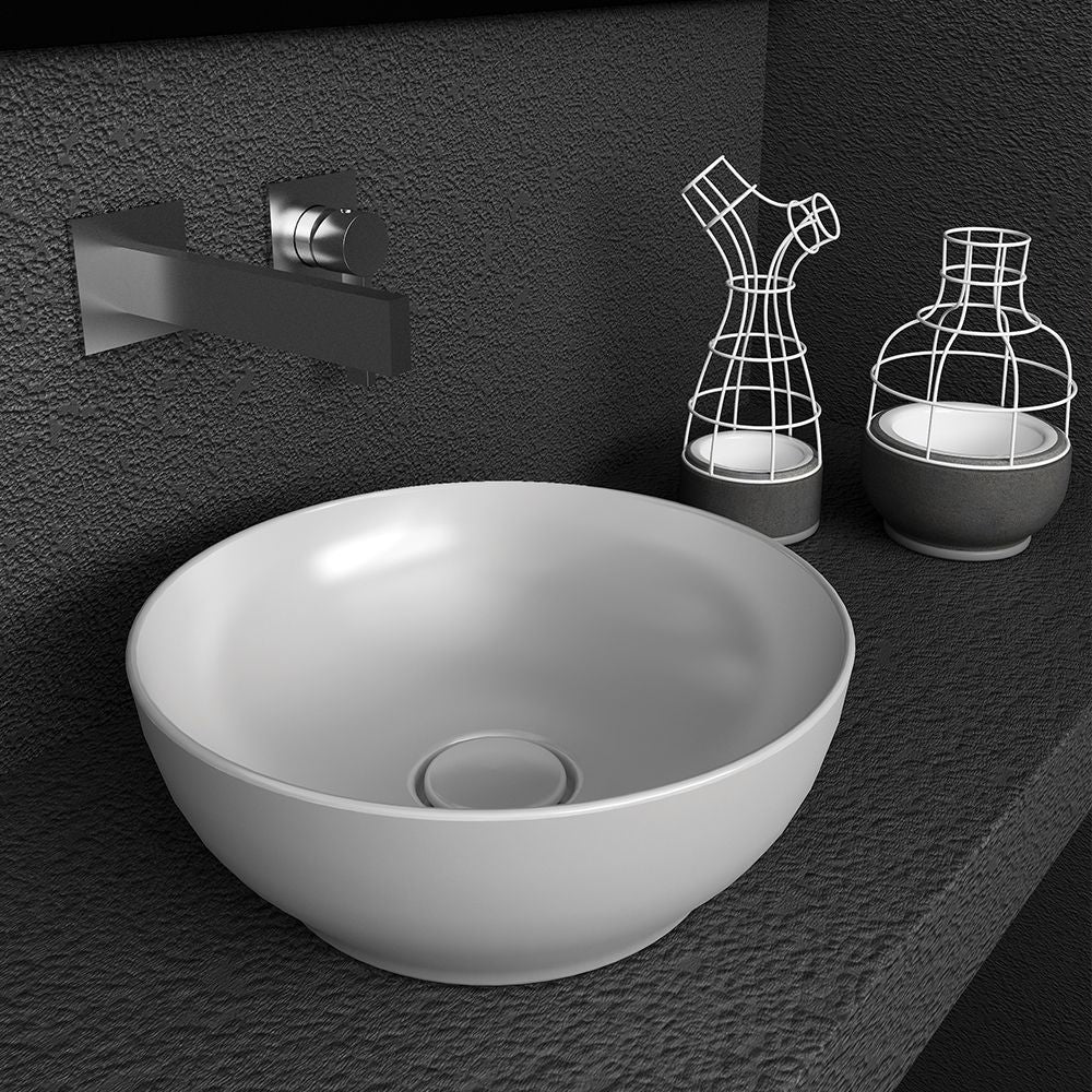 Olympia Trend Round 02 Countertop Basin - White glossy