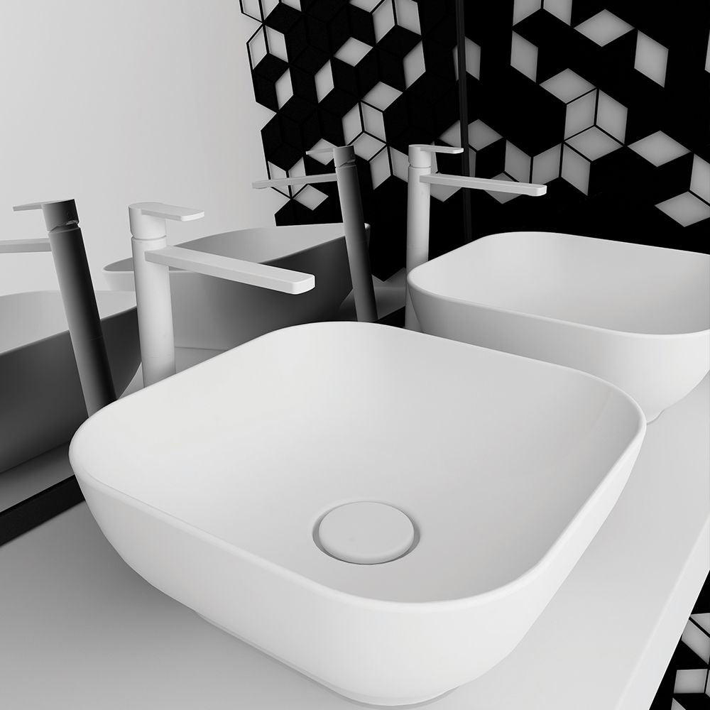 Olympia Trend Square 02 -Countertop Washbasin - White matt