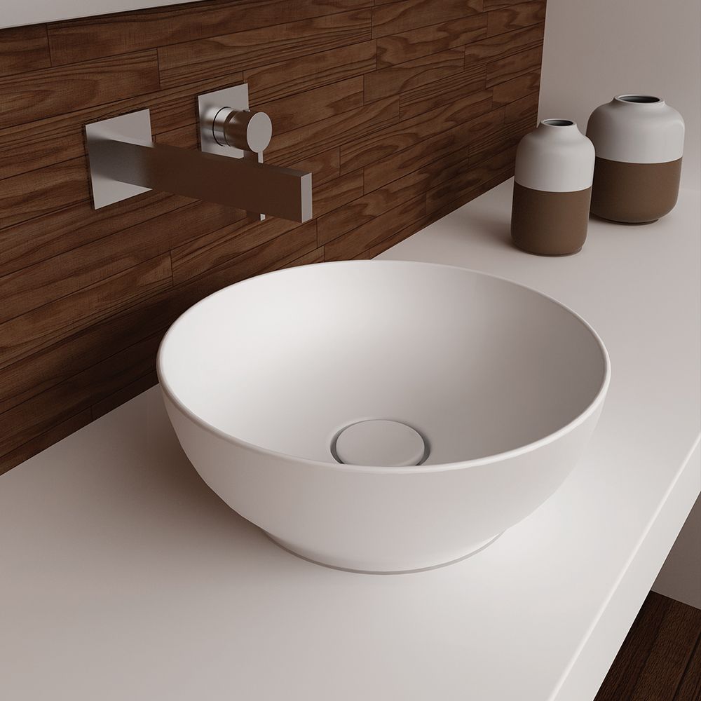 Olympia Trend Round 02 Countertop Basin - White matt