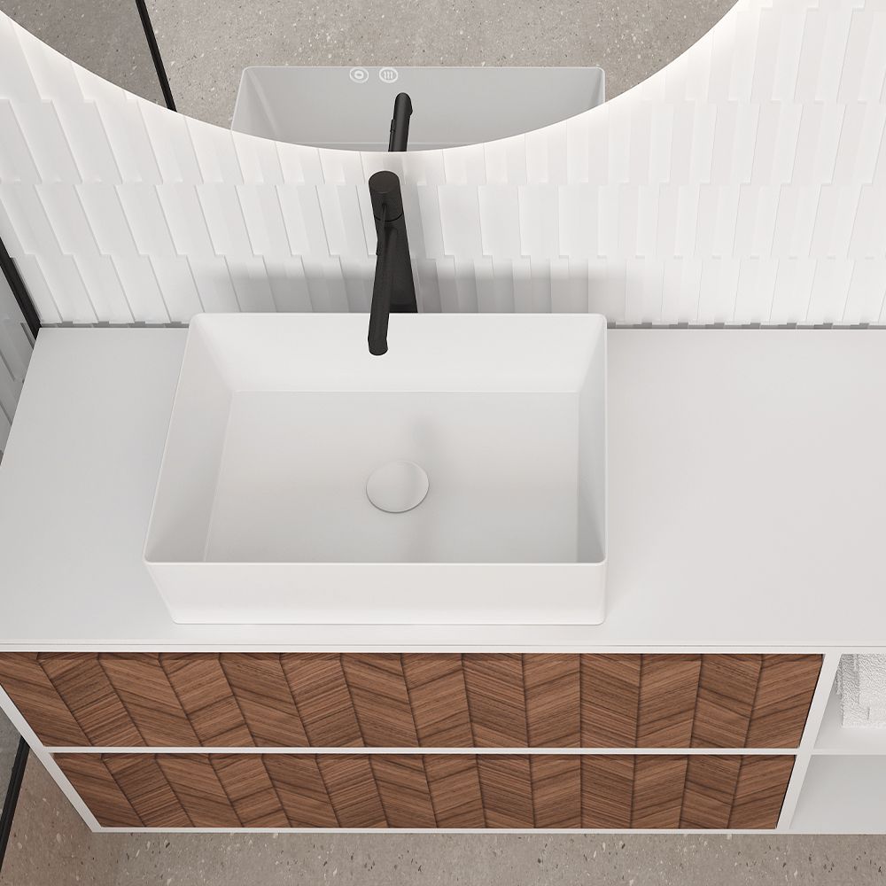 Orabella Double Drawer with shelf 100 / 120 / 140 Wall-Hung Bathroom Vanity