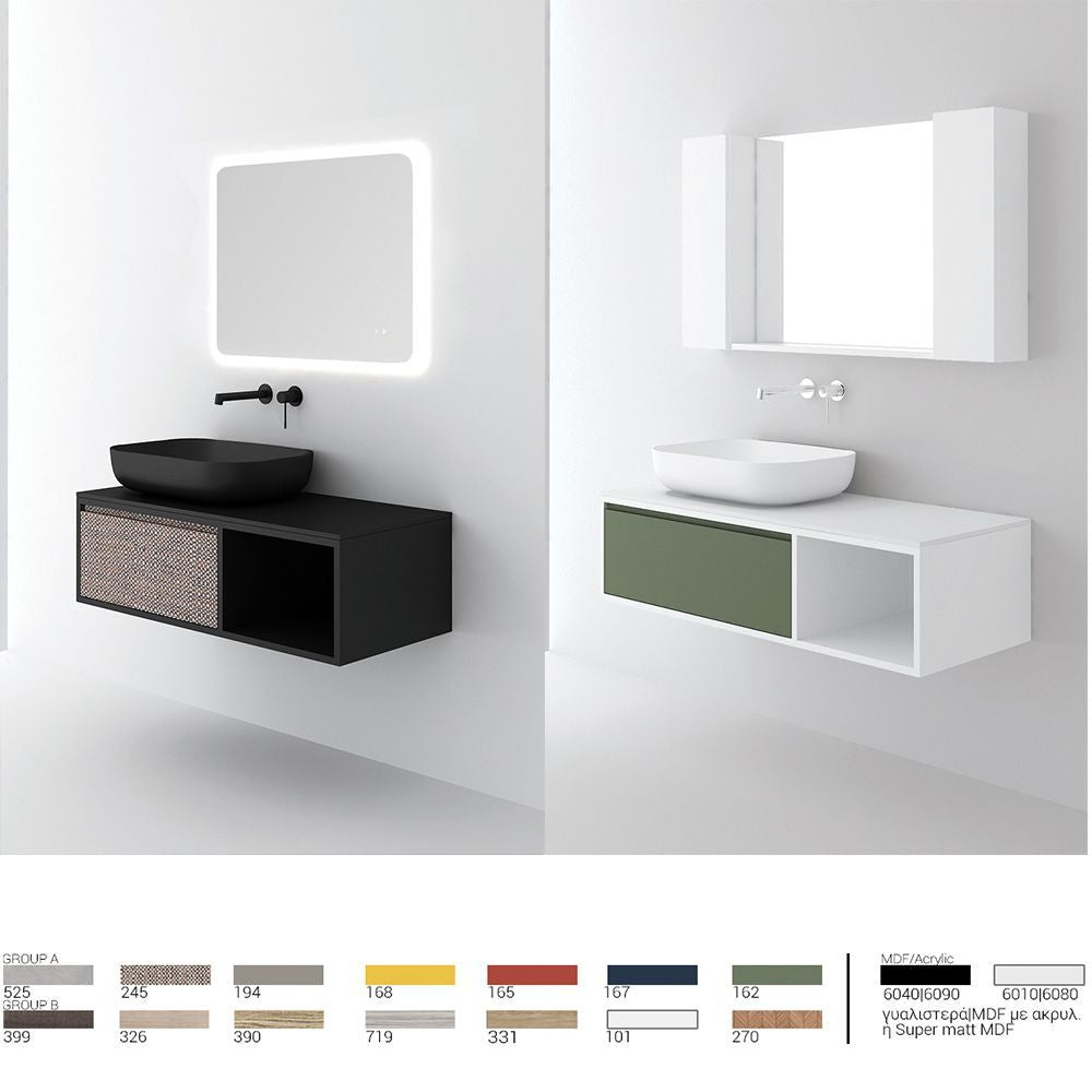 Orabella Drawer with shelf 100 / 120 / 140 Wall-Hung Bathroom Vanity