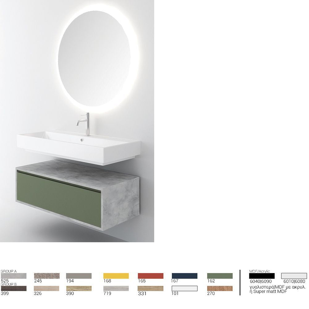 Orabella Drawer Amabile 60 / 80 / 100 Wall-Hung Bathroom Vanity