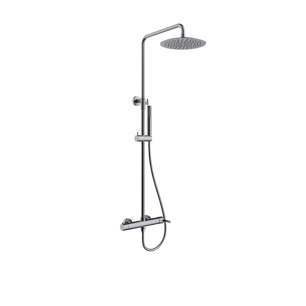 MAREA ROUND SHOWER SYSTEM 250MM GUN METAL LIGHT