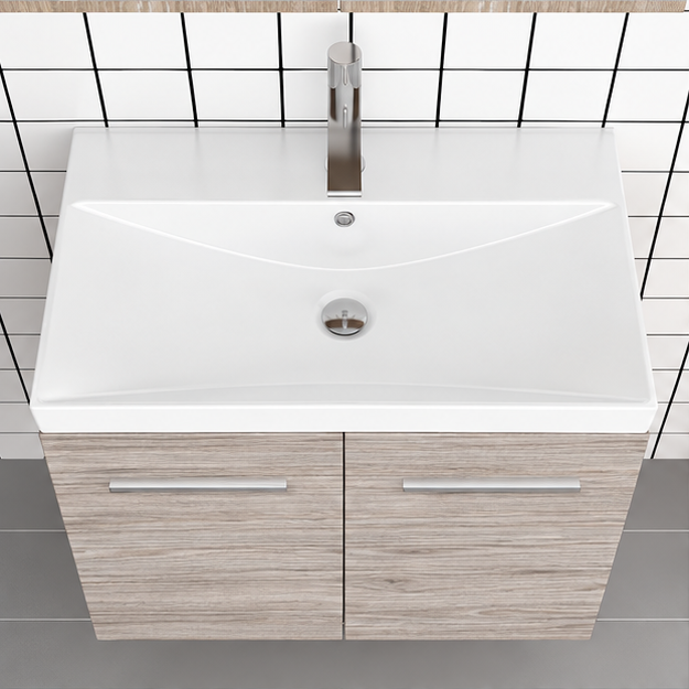 Orabella Miren 61 vanity in Laminate 719 with M1 chrome handles