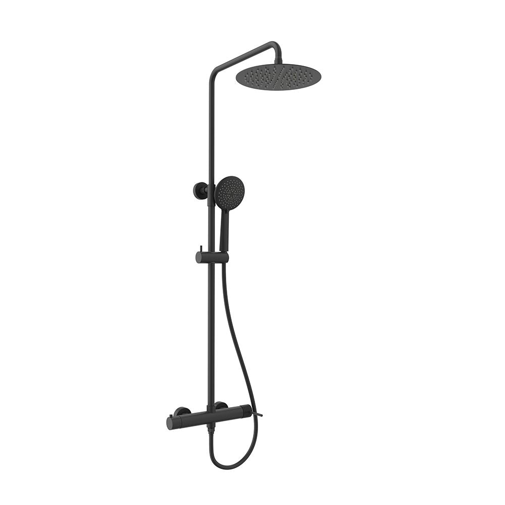 PRECIOSA ROUND SHOWER SYSTEM 250MM BLACK MATT