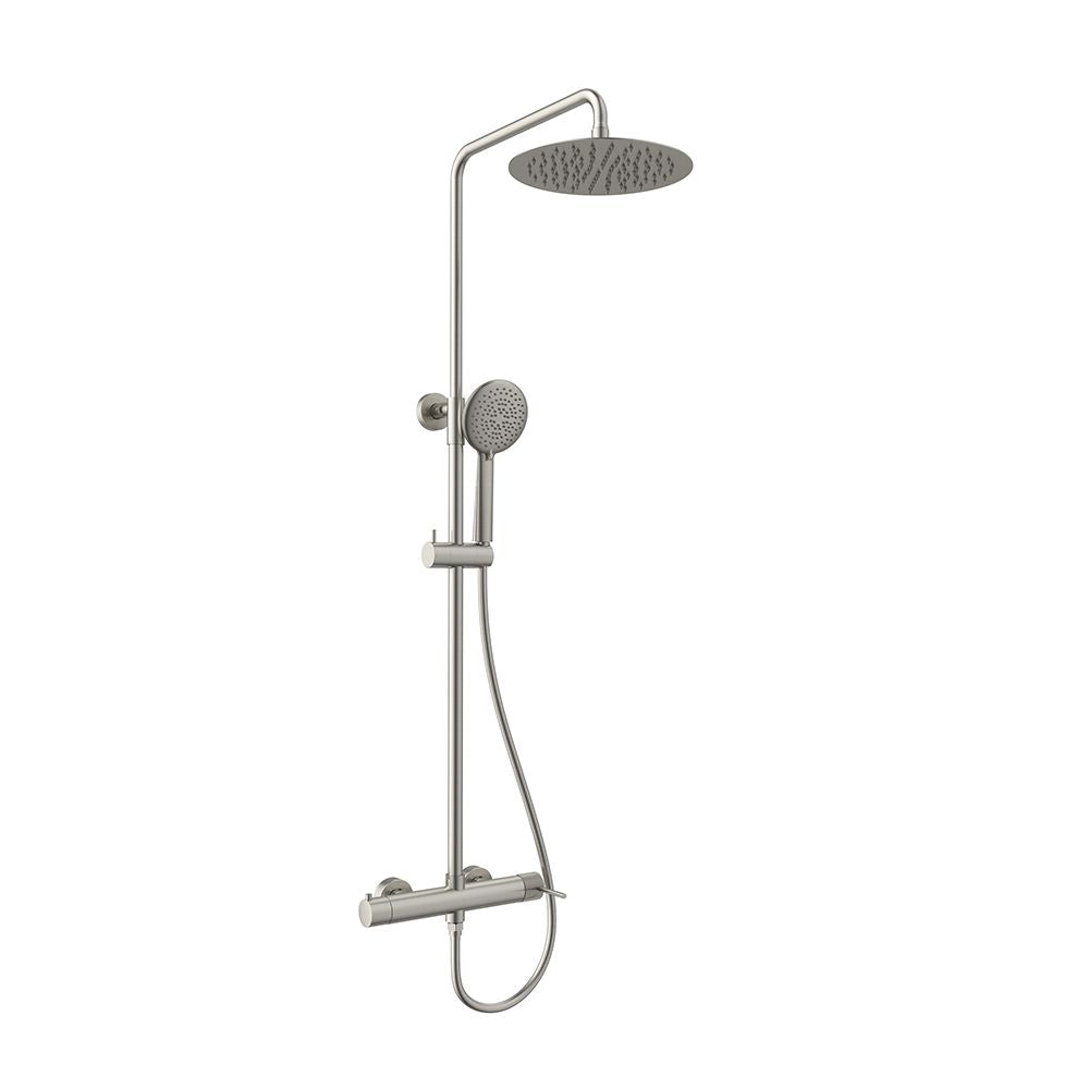 PRECIOSA ROUND SHOWER SYSTEM 250MM BRUSHED NICKEL