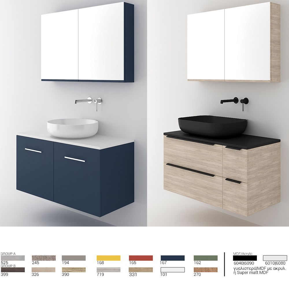 Orabella Solid Surface 100 Wall-Hung Bathroom Vanity for Countertop Basins