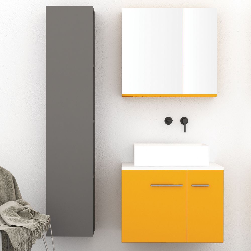 Orabella Solid Surface 70 Wall-Hung Bathroom Vanity for Countertop Basins