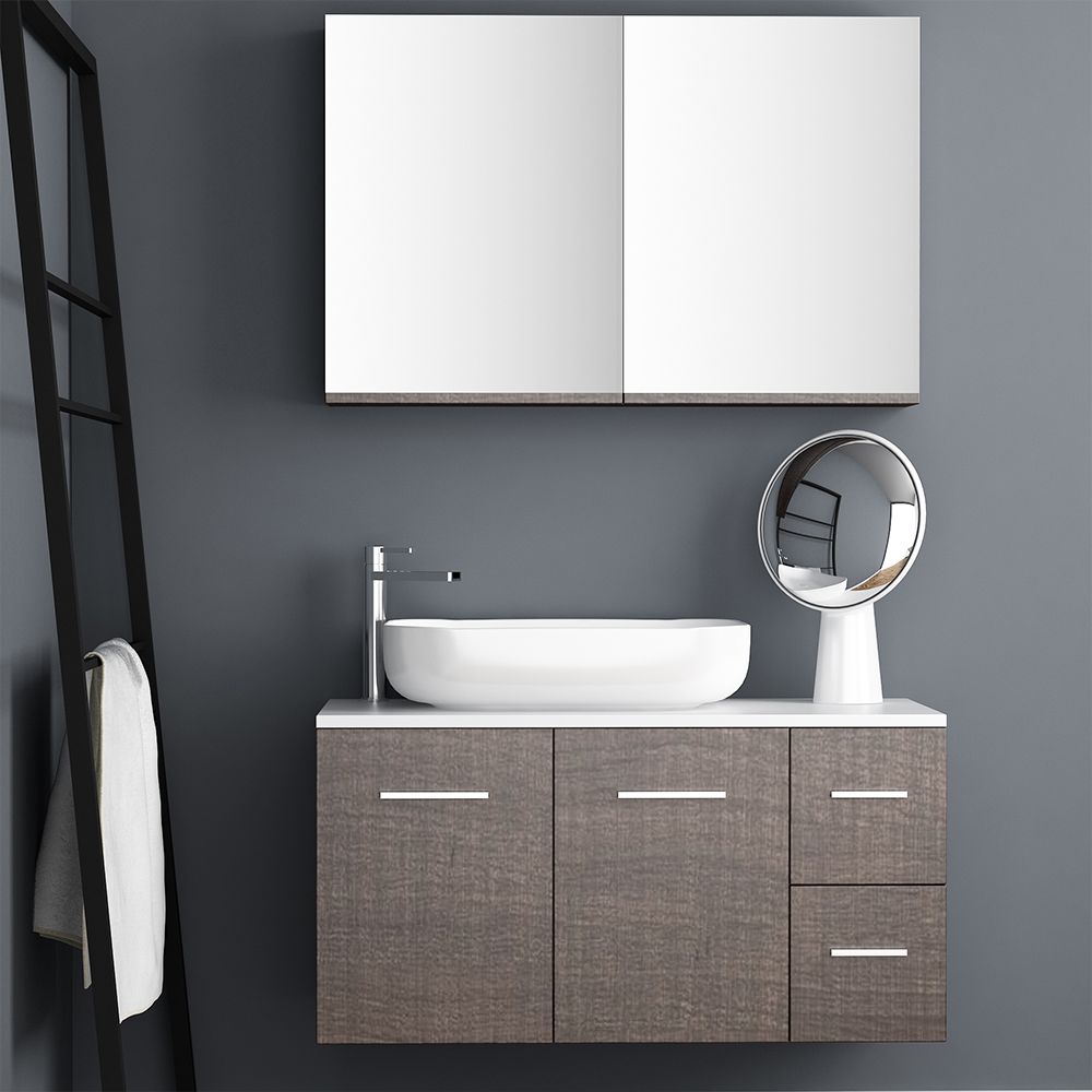 Orabella Solid Surface 100 Wall-Hung Bathroom Vanity for Countertop Basins