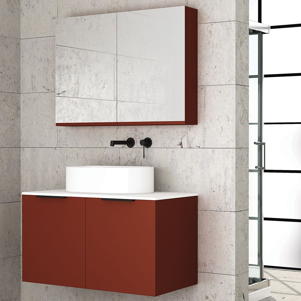 Orabella Solid Surface 90 Wall-Hung Bathroom Vanity for Countertop Basins