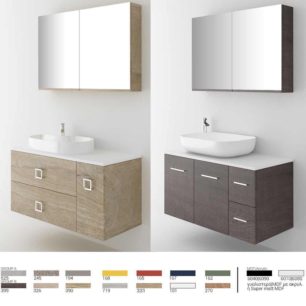 Orabella Solid Surface 100 Wall-Hung Bathroom Vanity for Countertop Basins
