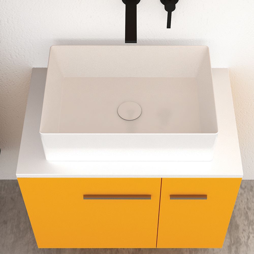 Orabella Solid Surface 70 Wall-Hung Bathroom Vanity for Countertop Basins