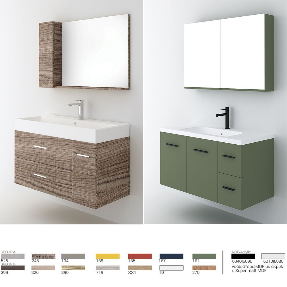 Orabella Mood / Amabile / Touch 100 Wall-Hung Bathroom Vanity