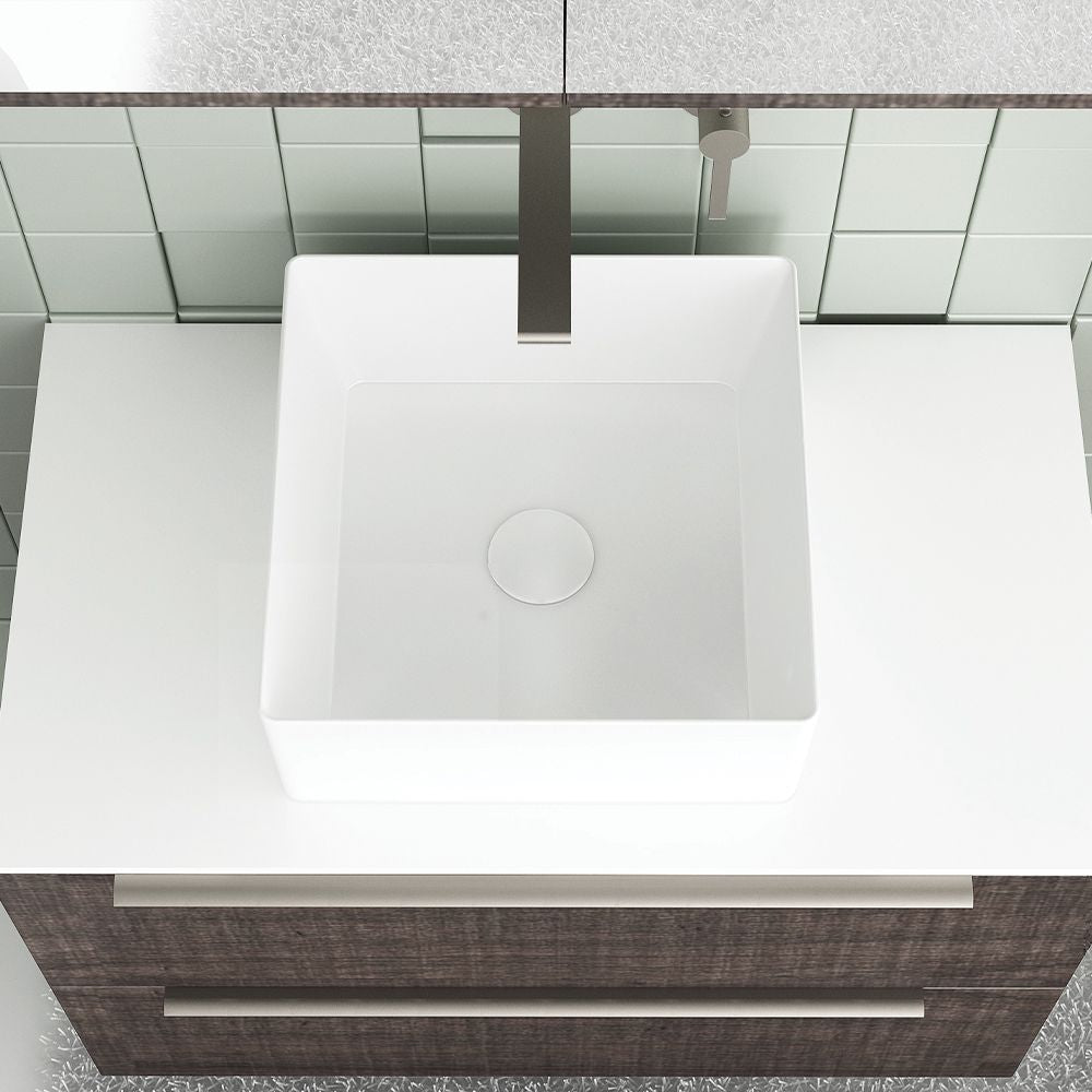 Orabella Solid Surface 80 Wall-Hung Bathroom Vanity for Countertop Basins