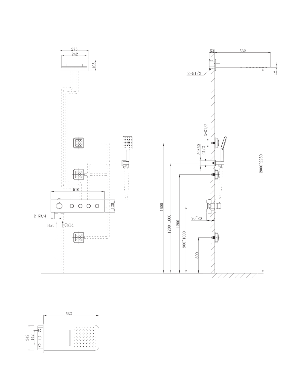 Orabella technical specifications and dimensions