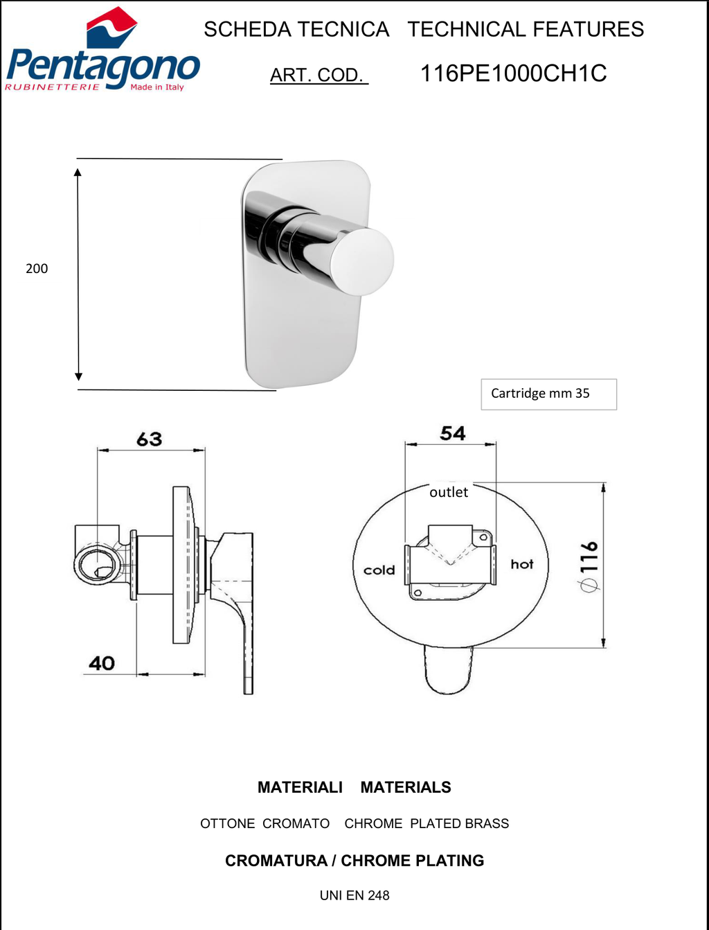 Orabella technical specifications and dimensions