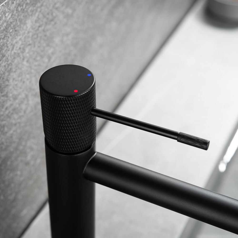 TERRA SINGLE LEVER BASIN MIXER TALL BLACK MATTE