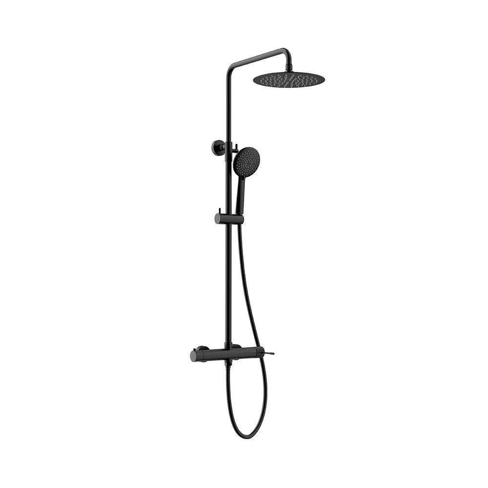 TERRA ROUND SHOWER SYSTEM 250MM BLACK MATT
