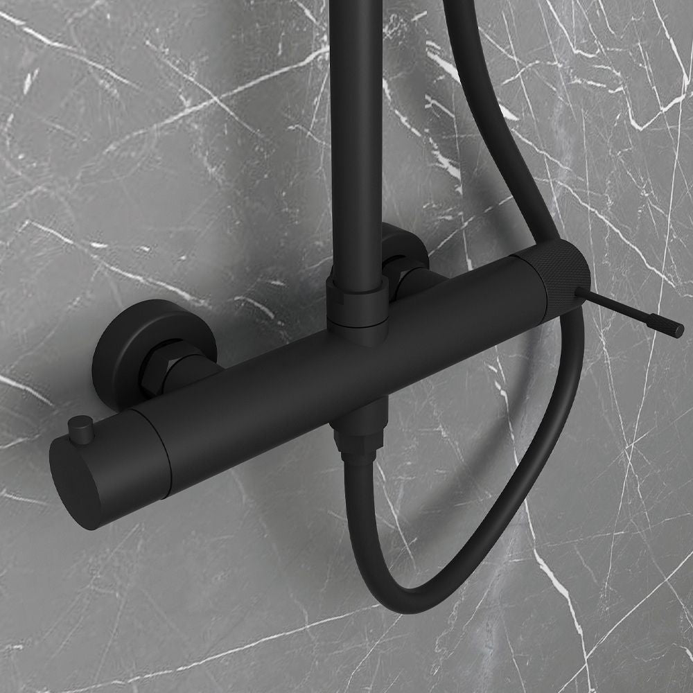 TERRA ROUND SHOWER SYSTEM 250MM BLACK MATT