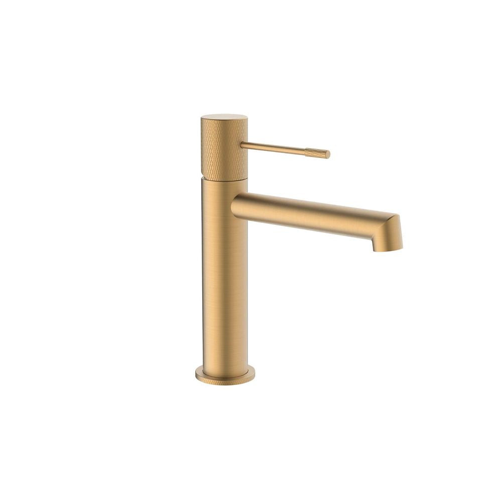 TERRA SINGLE LEVER BASIN MIXER BRUSHED GOLD