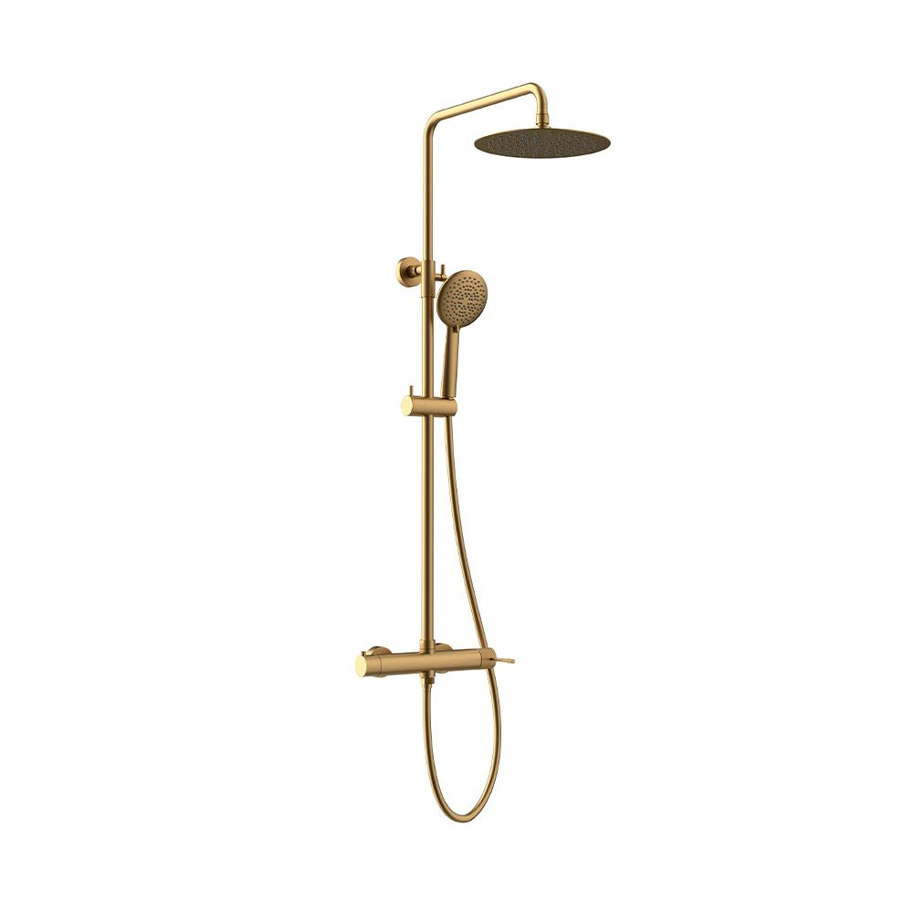 TERRA ROUND SHOWER SYSTEM 250MM BRUSHED GOLD