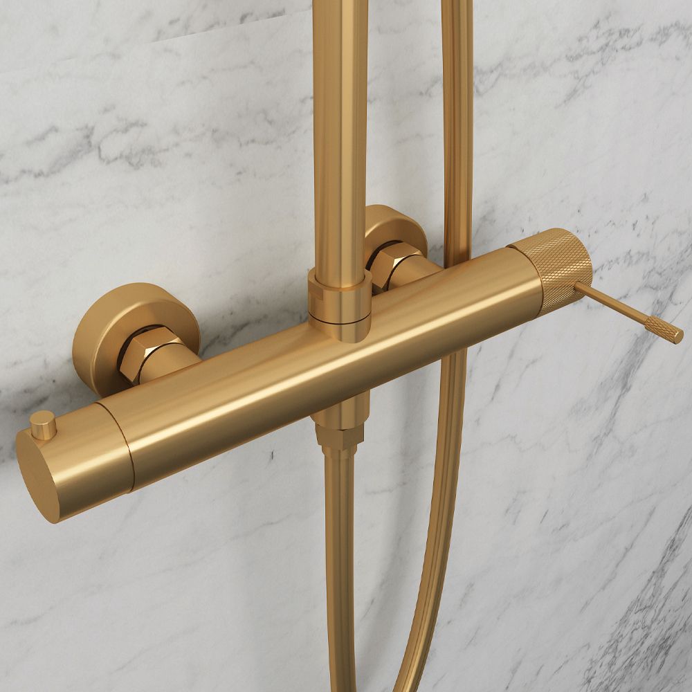 TERRA ROUND SHOWER SYSTEM 250MM BRUSHED GOLD