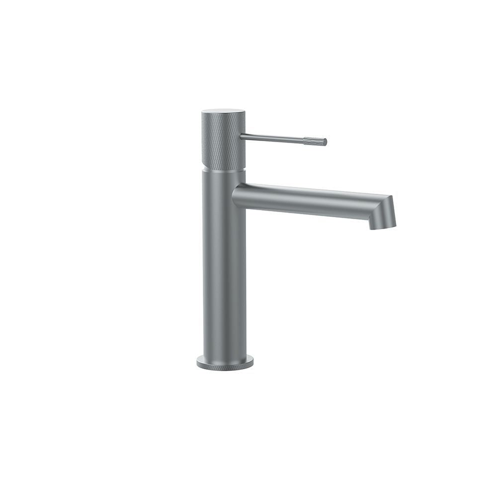 TERRA SINGLE LEVER BASIN MIXER GUN METAL LIGHT