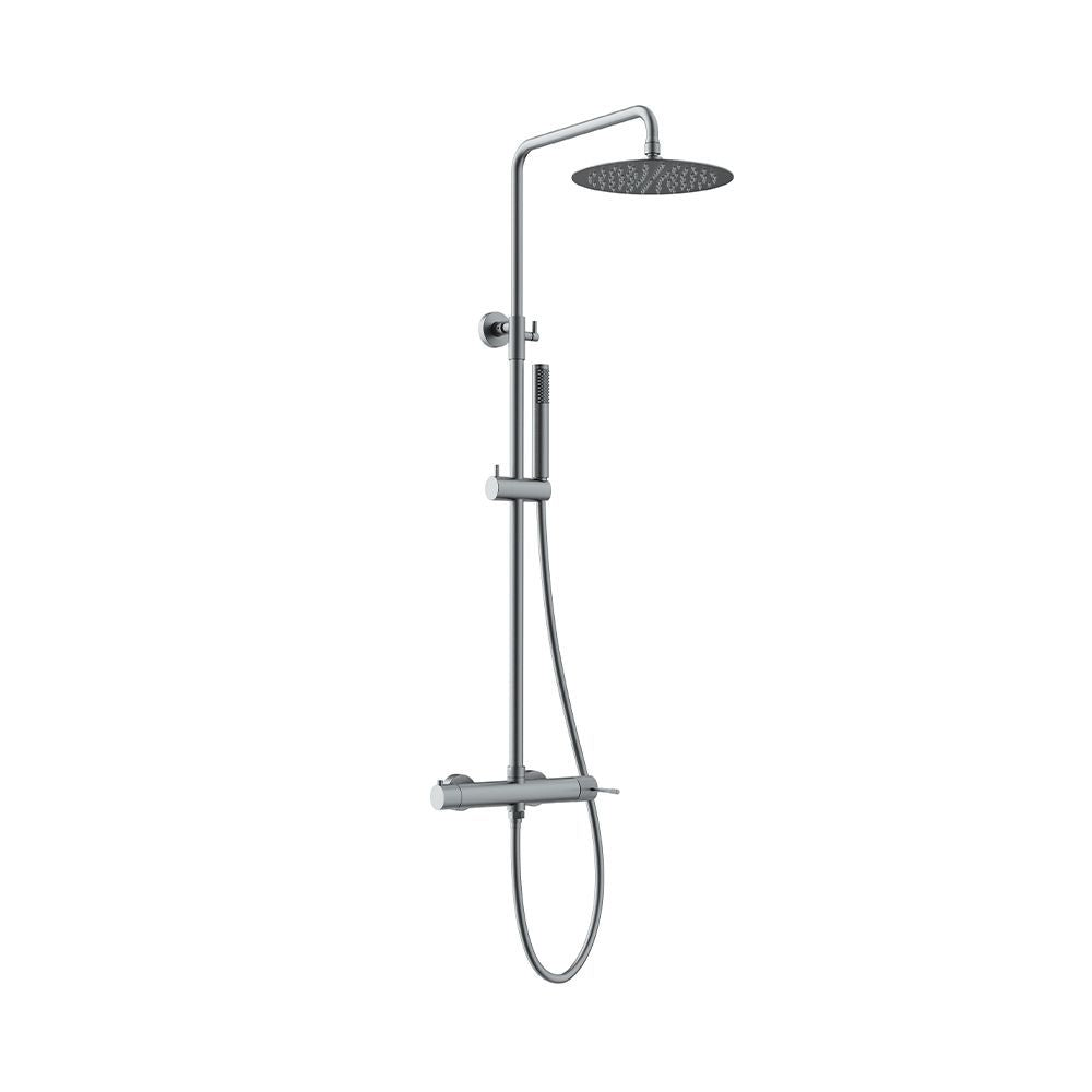 TERRA ROUND SHOWER SYSTEM 250MM GUN METAL LIGHT