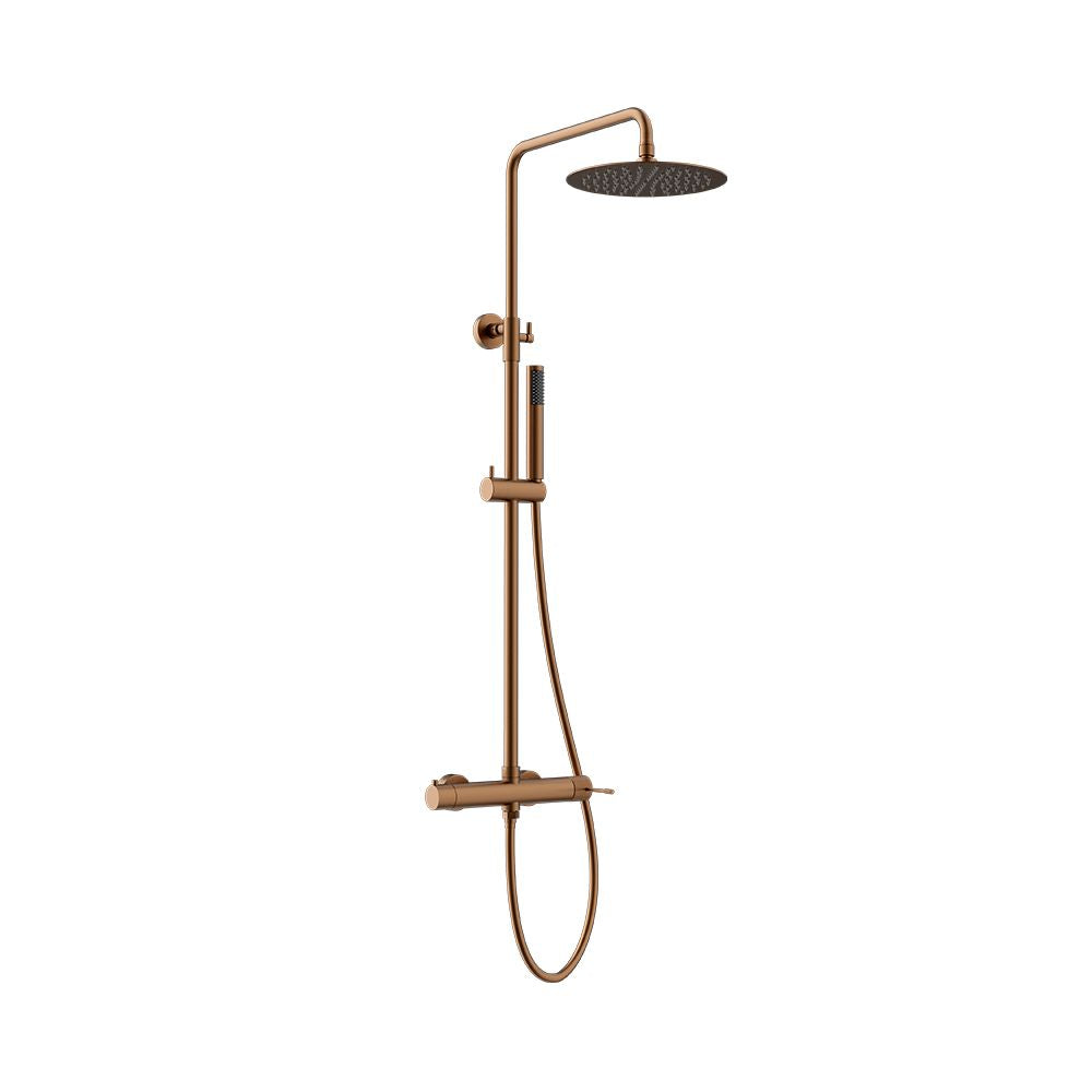 TERRA ROUND SHOWER SYSTEM 250MM BRUSHED ROSE GOLD