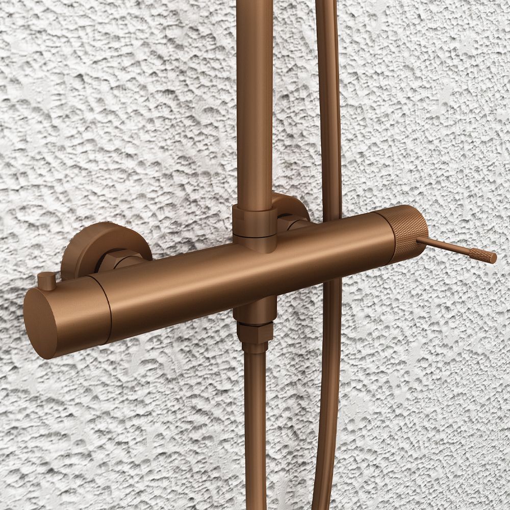 TERRA ROUND SHOWER SYSTEM 250MM BRUSHED ROSE GOLD