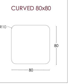 Τεχνικό διάγραμμα διαστάσεων Project Mirrors - CURVED MIRROR 80X80CM