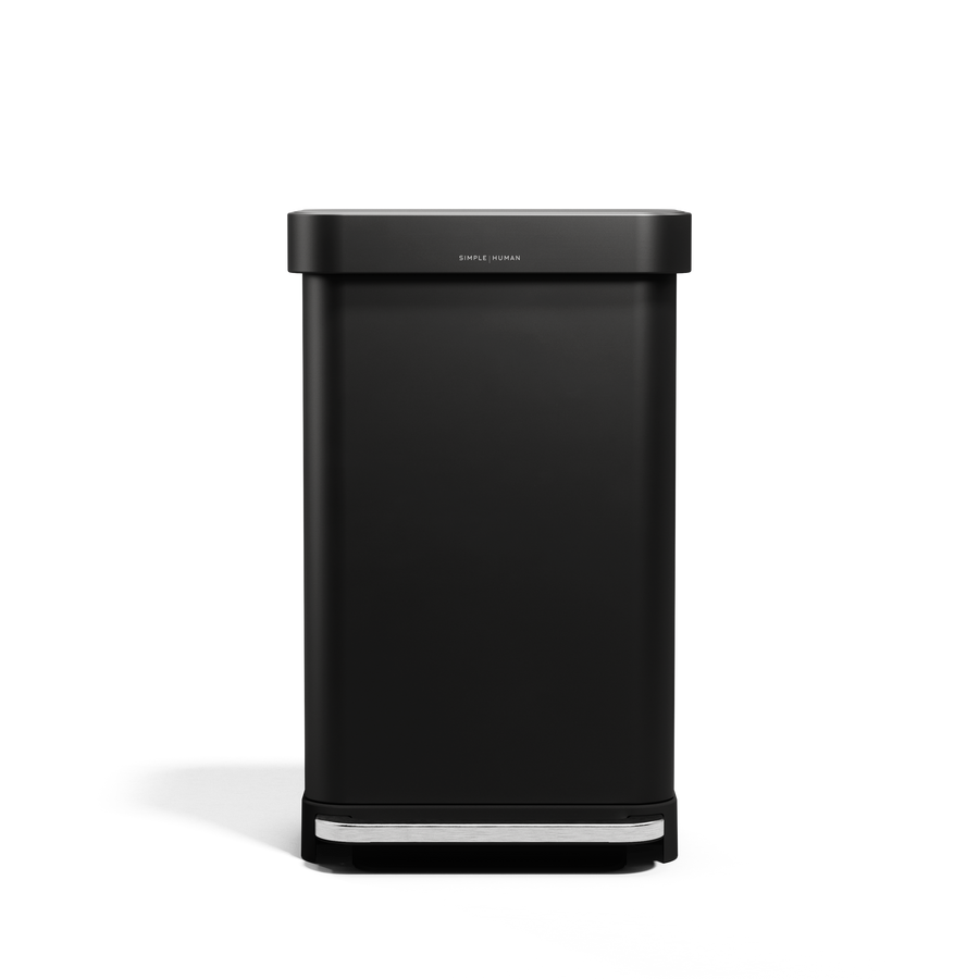SIMPLEHUMAN 45L MATTE BLACK STAINLESS STEEL BIN