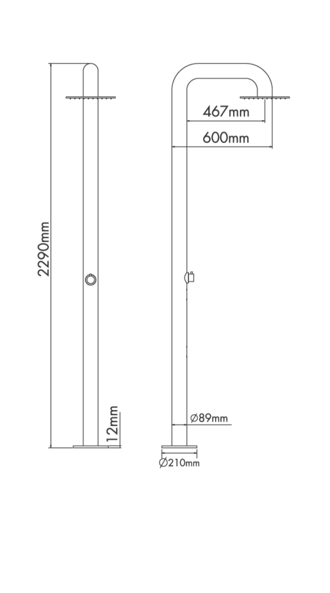 WATERLEVEN OUTDOOR SHOWER COLUMN