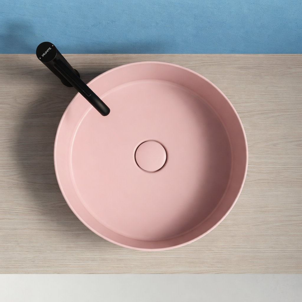 NOEMI PINK ROUND BASIN 44X44X16CM