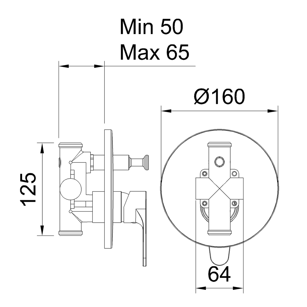 ROCKET CHROME CONCEALED SHOWER MIXER