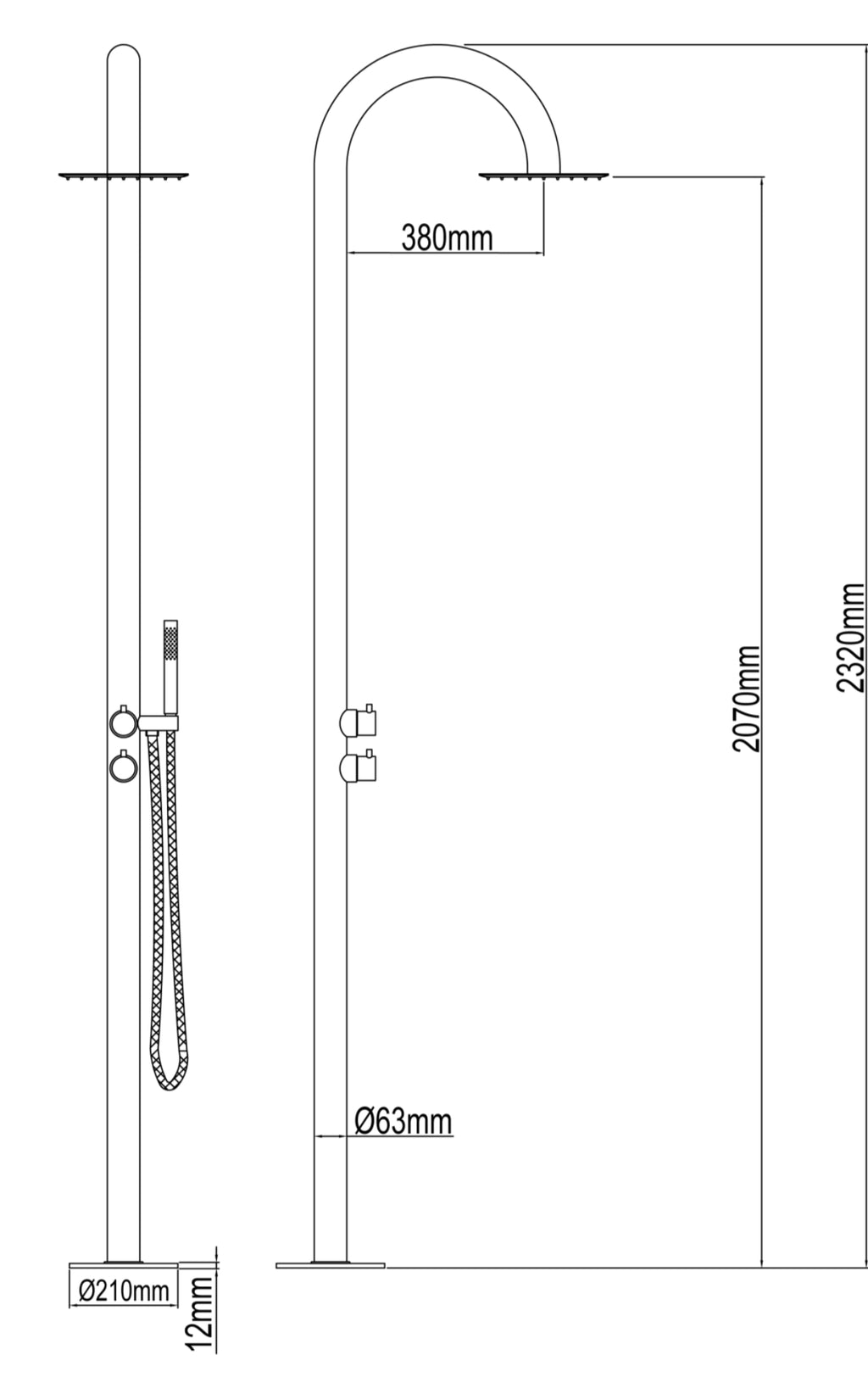WATERVAL OUTDOOR SHOWER COLUMN