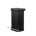 SIMPLEHUMAN 45L MATTE BLACK STAINLESS STEEL BIN