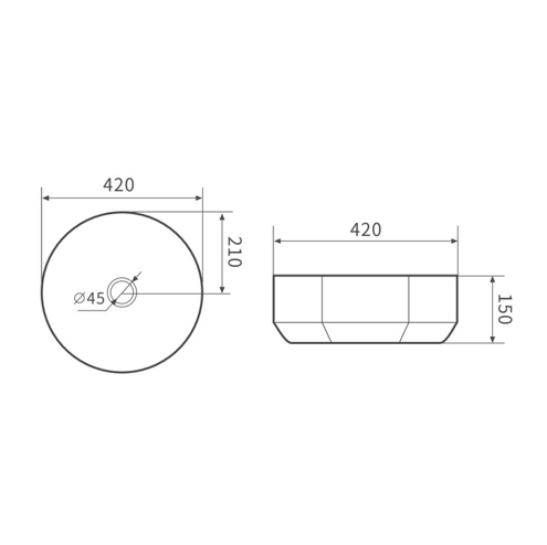 WHITE MATTE ART BASIN 420x420x150MM