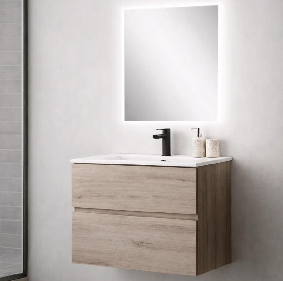 NIZA IRON OAK WALL HUNG CABINET