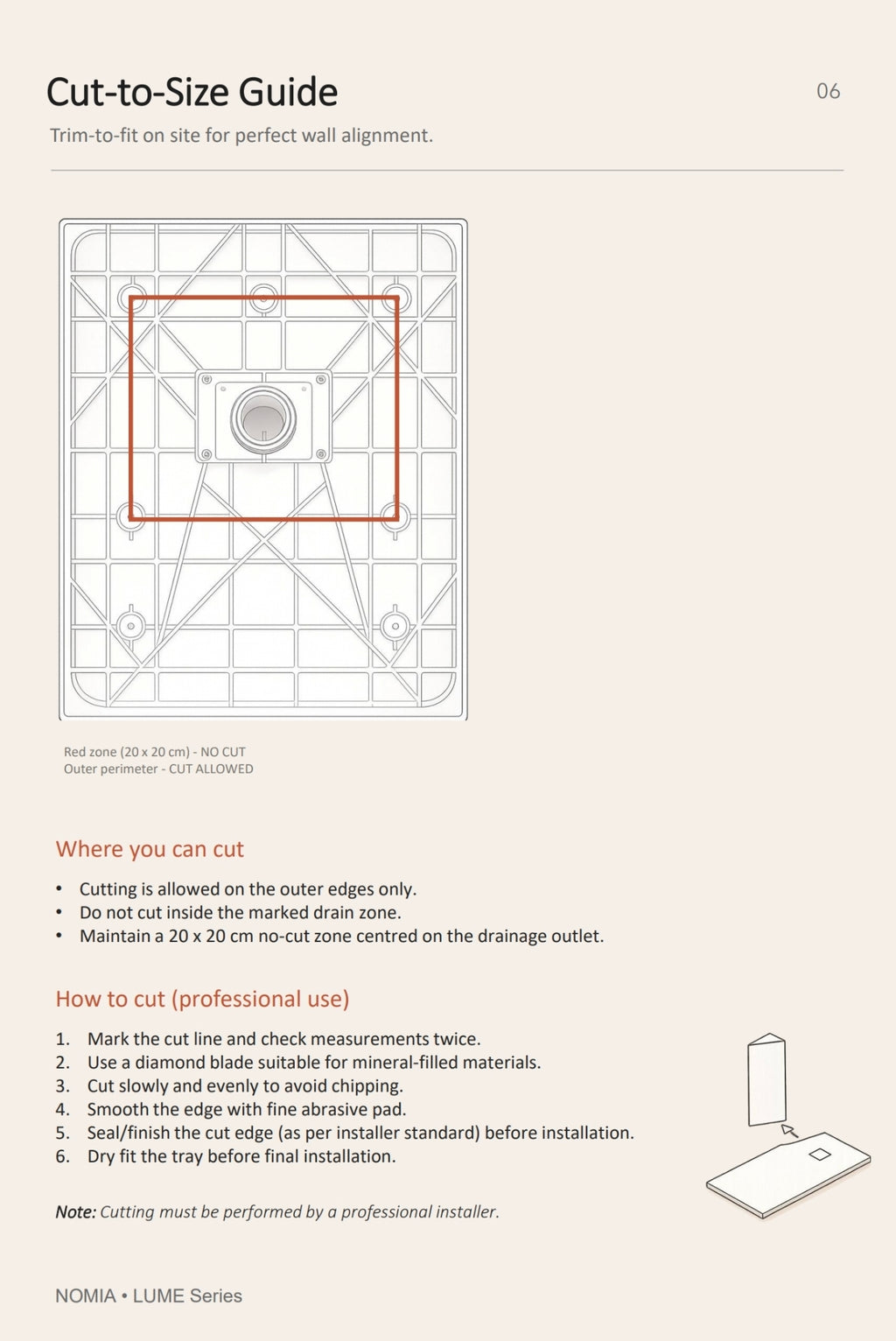 LUME SLIM WHITE SHOWER TRAY
